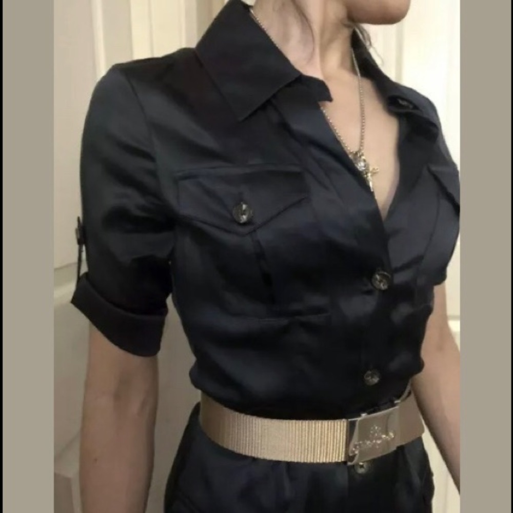 NEW SILK SHIRT DRESS 0 ROCK & REPUBLIC TAILOR MADE - Picture 2 of 8